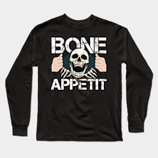 Halloween Costume Scary Skeleton Skull Face Horror Party Long Sleeve T-Shirt